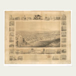 Sacramento, CA. Panoramic Map 1857 (0066A) posters