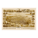 Sacramento, CA Panoramic Map - 1890's posters