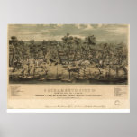 Sacramento California 1850 Panoramic Map Print