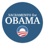SACRAMENTO for Obama custom your city personalized Round Sticker