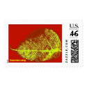 Sacred Bodhi Leaf on a Burgandy Field postage by buumontemple Sacred Bodhi Leaf on a Burgandy Field postage