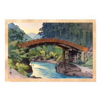 Sacred Bridge in Nikko Hiroshi Yoshida hanga art Poster