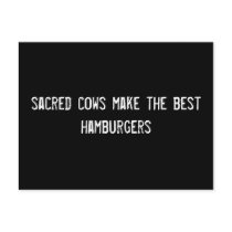 sacred cows make the best hamburgers postcards