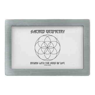 Sacred Geometry Begins With The Seed Of Life Rectangular Belt Buckles