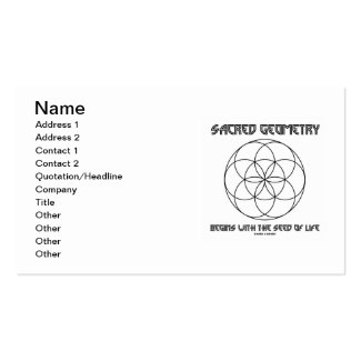 Sacred Geometry Begins With The Seed Of Life Business Card
