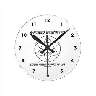 Sacred Geometry Begins With The Seed Of Life Round Wallclocks