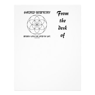 Sacred Geometry Begins With The Seed Of Life Custom Letterhead