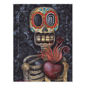 Sacred Heart Day of the Dead Postcard