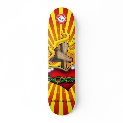 Sacred Heart Deck Skate Board Deck by dgarciaii