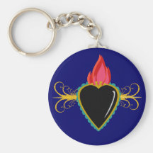 Sacred Heart Milagro & Flourishes Custom Keychain