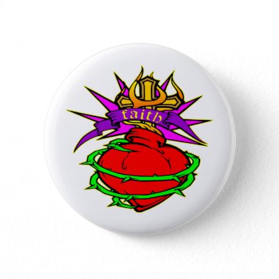 Sacred Heart of Jesus Christ Faith Tattoo Buttons by Tattoo Time