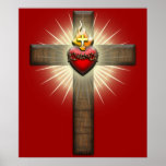 Sacred Heart of Jesus Cross Print