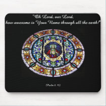 Sacred Heart of Jesus Stained Glass Window mousepads