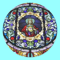 Sacred Heart of Jesus Stained Glass Window stickers