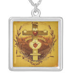 Sacred Heart on Cross Custom Necklace necklaces