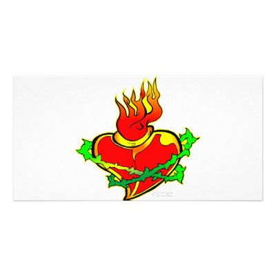 Sacred Heart Tattoo Photo Card Template by Mustang Lady Sacred Heart Tattoo