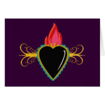 Sacred Heart with Flourishes Personalized Cards