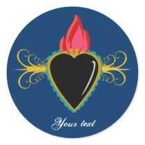 Sacred Heart with Flourishes Personalized Stickers