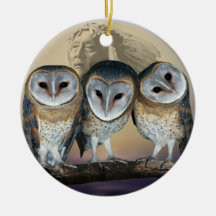 Sacred owls christmas tree ornament
