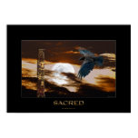 SACRED Raven, Moon & Totem Pole Art Poster SACRED Raven, Moon & Totem Pole Art Poster