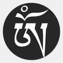 sacred Tibetan Om symbol Round Sticker