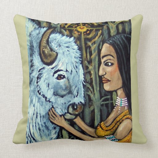 Sacred White Buffalo~ Throw Pillows