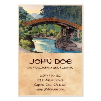 Sacret Bridge in Nikko Hiroshi Yoshida hanga art Business Card