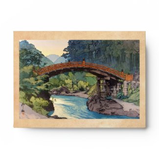 Sacret Bridge in Nikko Hiroshi Yoshida hanga art Envelope