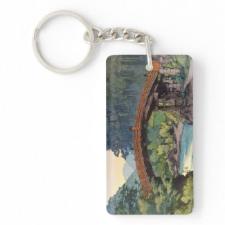 Sacret Bridge in Nikko Hiroshi Yoshida hanga art Acrylic Key Chain