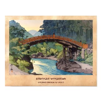 Sacret Bridge in Nikko Hiroshi Yoshida hanga art Print