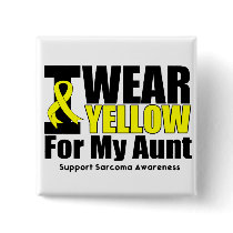Sacroma I Wear Yellow Ribbon For My Aunt Button