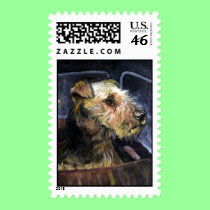Sad Airedale postage by Bystillwaters Sad Airedale postage