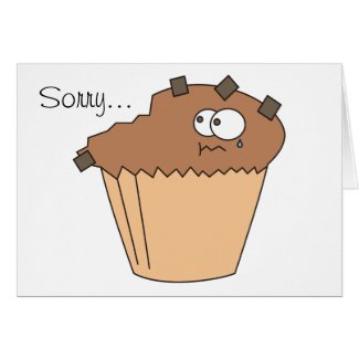 Sad Bitten Chocolate Cupcake Sorry Cards