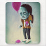 Sad boy with balloon mouse pad