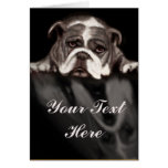 Sad bulldog emotional note card for any sad moment cards