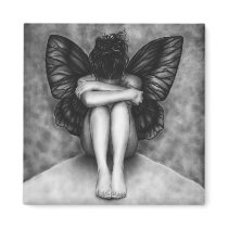 Sad Butterfly Girl Magnet by zindyzone Sad Butterfly Girl Magnet