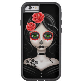 Sad Day of the Dead Girl on Black Tough Xtreme iPhone 6 Case