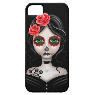 Sad Day of the Dead Girl on Black