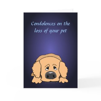 Sad Dog Pet Sympathy Greeting Card