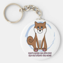 Sad Dog Eyes Shiba Inu Keychain
