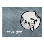 Sad elephant postcards