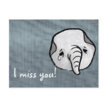 Sad elephant post card