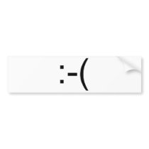 Sad Emoticon! geek products! bumper stickers