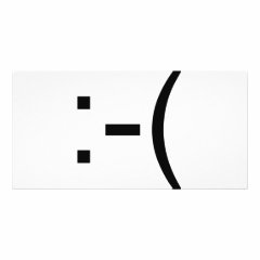 Sad Emoticon! geek products! Picture Card