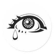 Sad Eyeball Round Sticker