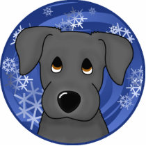 Sad Eyes Black Lab Holiday Ornament photo sculptures