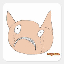 Sad Face Square Stickers