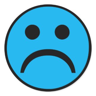 Sad face sticker
