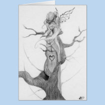 Sad fairy tree Card cards