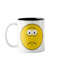 Sad Frowning Smiley Face mugs by doonidesigns Sad Frowning Smiley Face mugs